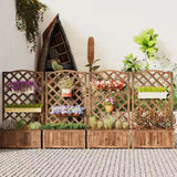 Customized Wooden Garden Planter Box For Plants Flower Pot Wood Lattice Trellis
